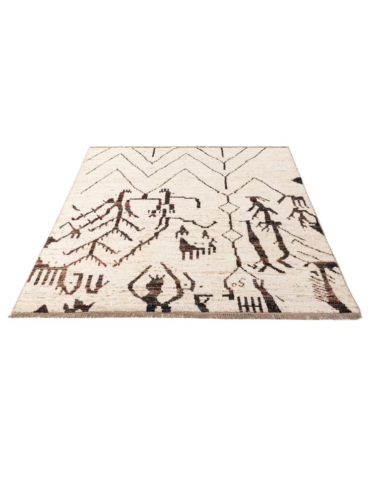 Detail image of 6' 7 x 9' 4  Hand Knotted Moroccan Wool Rug