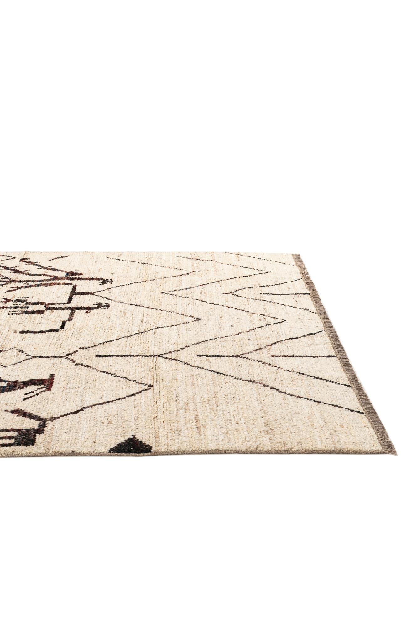 6' 7 x 9' 4 Hand Knotted Moroccan Wool Rug