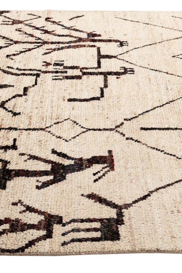 Detail image of 6' 7 x 9' 4 Hand Knotted Moroccan Wool Rug