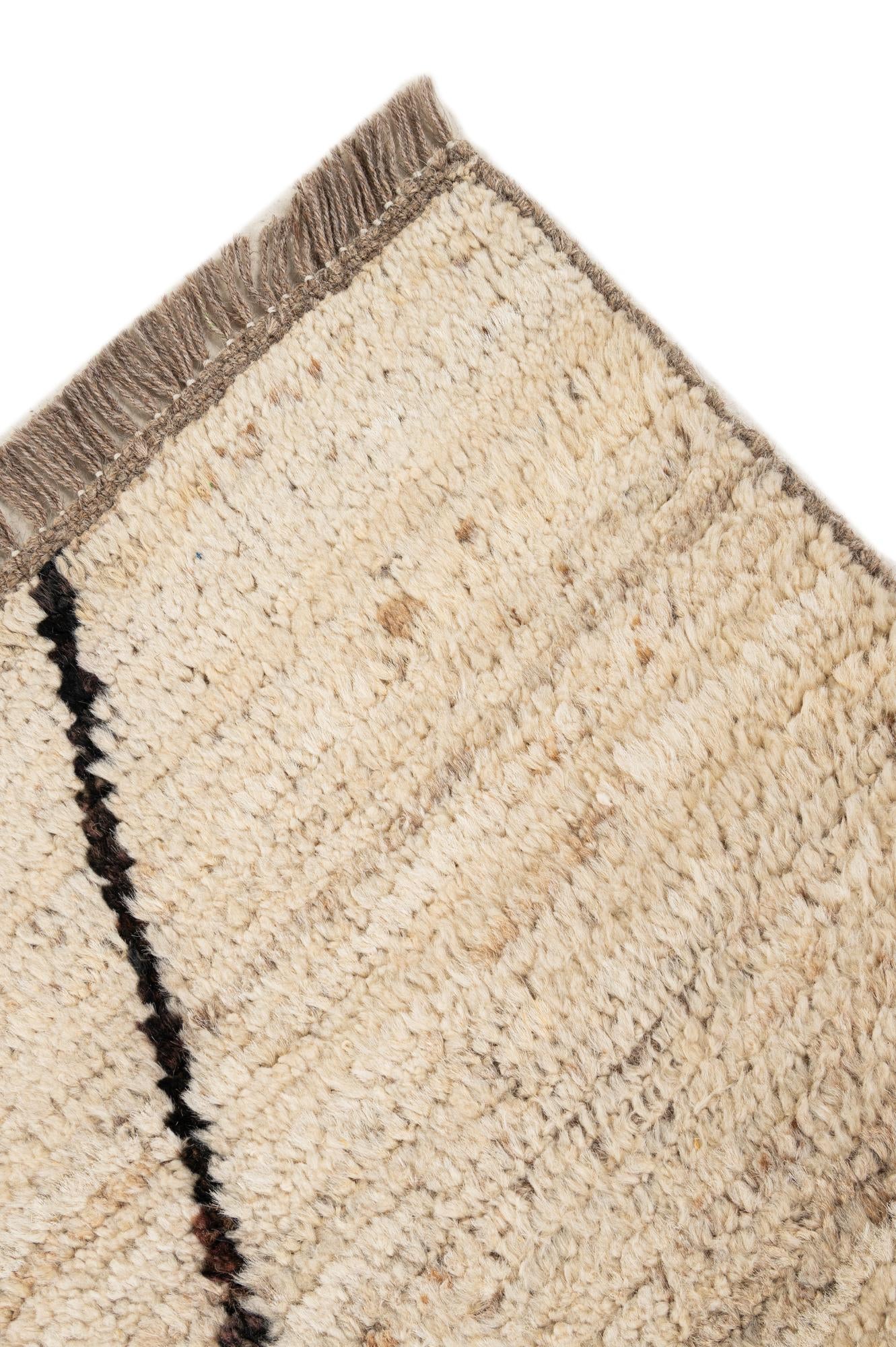 6' 7 x 9' 4 Hand Knotted Moroccan Wool Rug