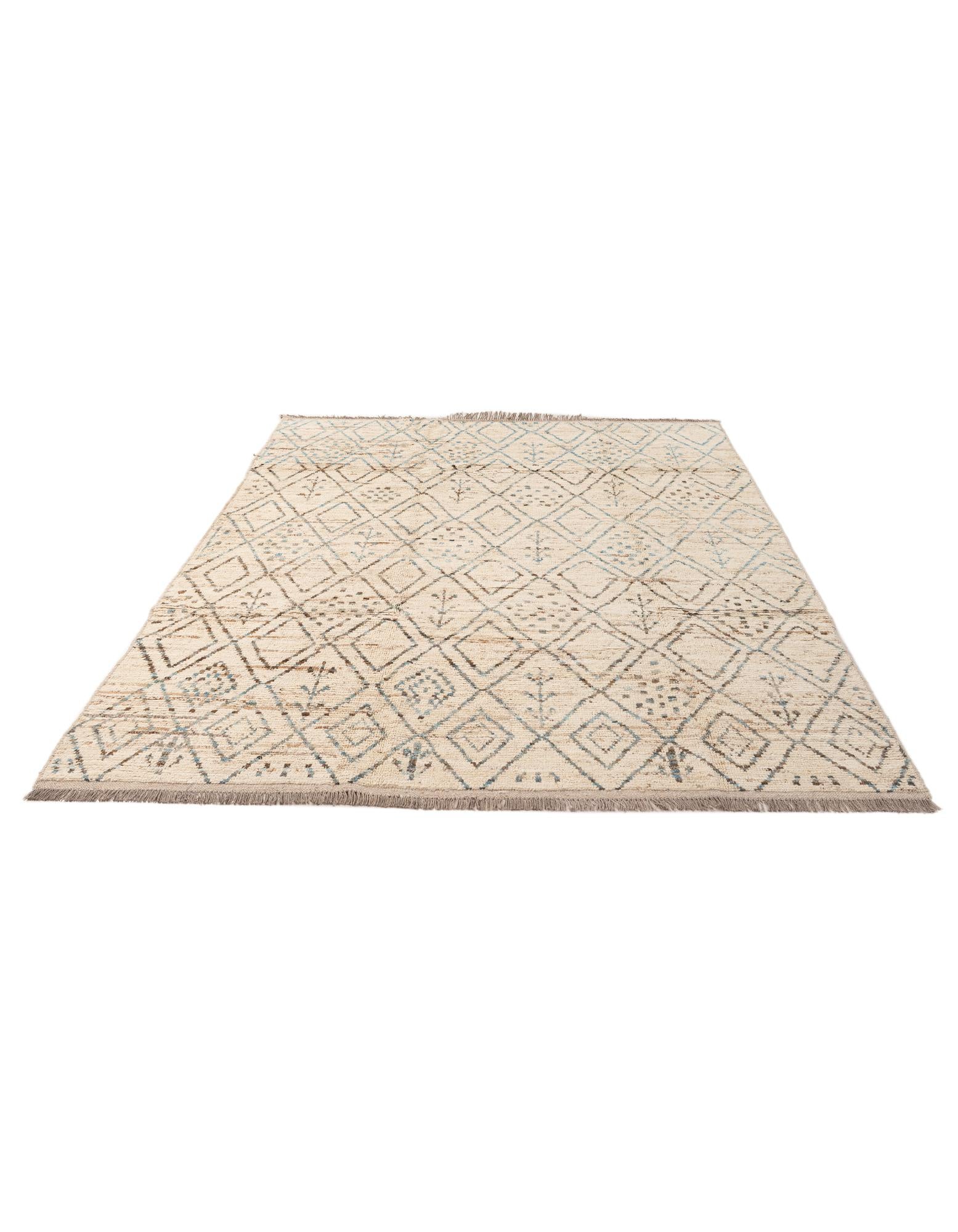 6' 8 x 9' 5 Hand Knotted Moroccan Wool Rug