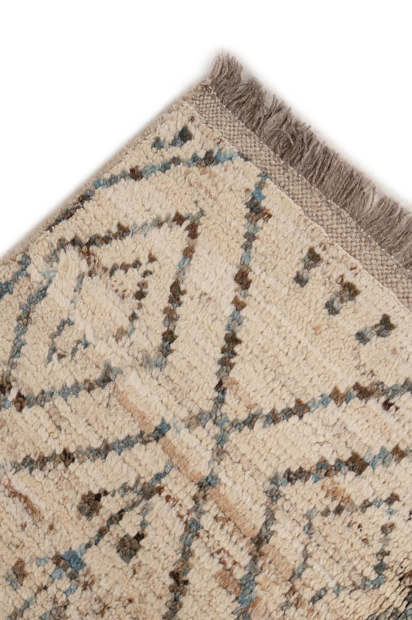 6' 8 x 9' 5 Hand Knotted Moroccan Wool Rug