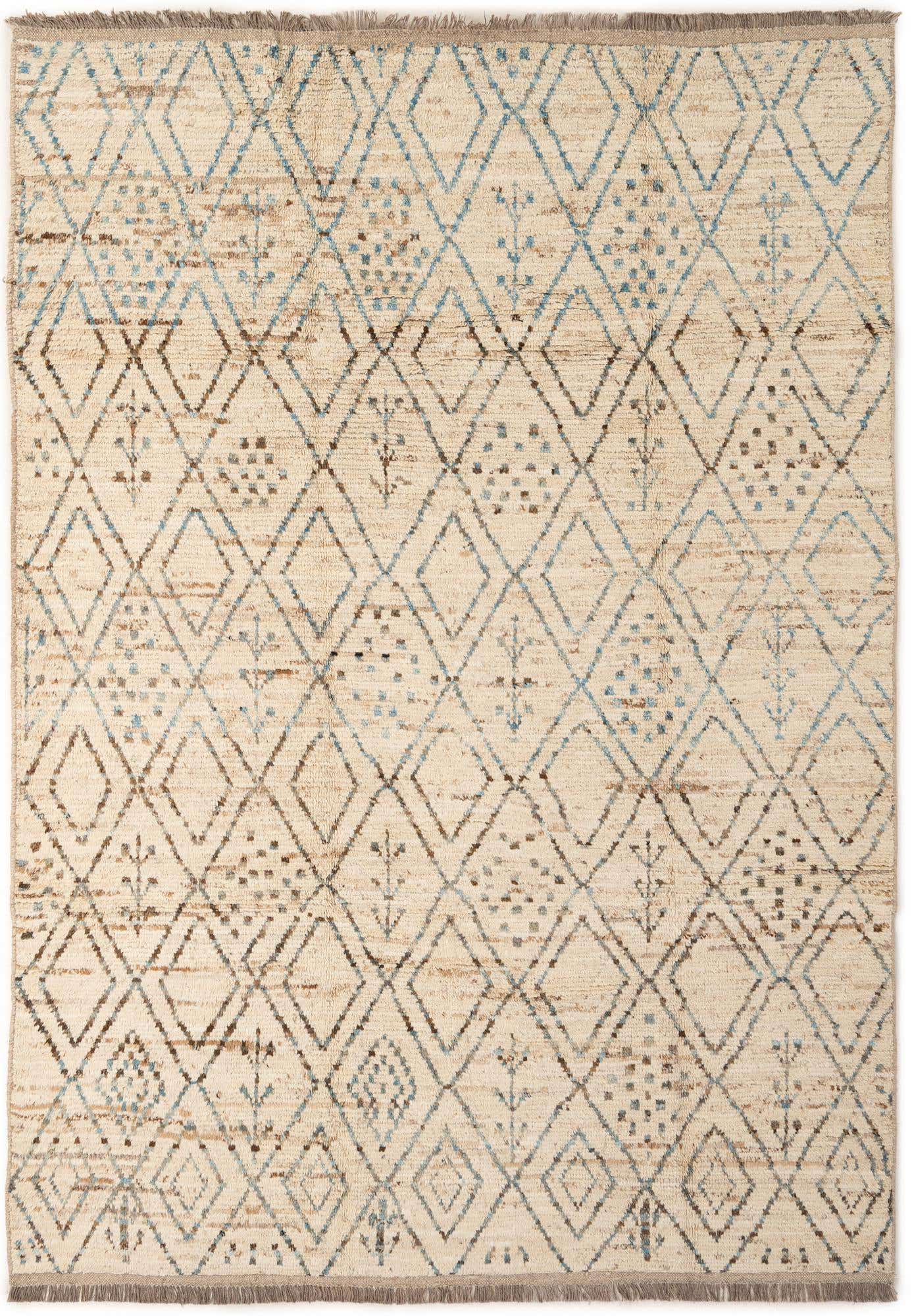 6' 8 x 9' 5 Hand Knotted Moroccan Wool Rug