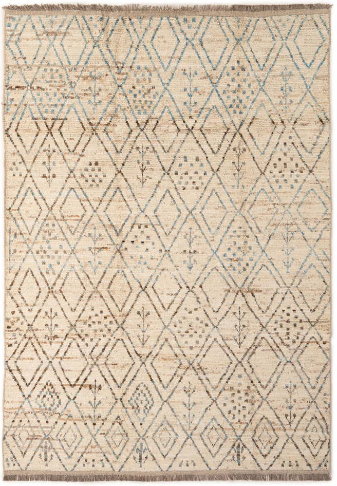 Detail image of 6' 8 x 9' 5 Hand Knotted Moroccan Wool Rug