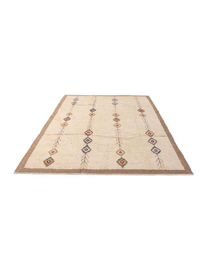 6' 8 x 9' 7 Hand Knotted Moroccan Wool Rug