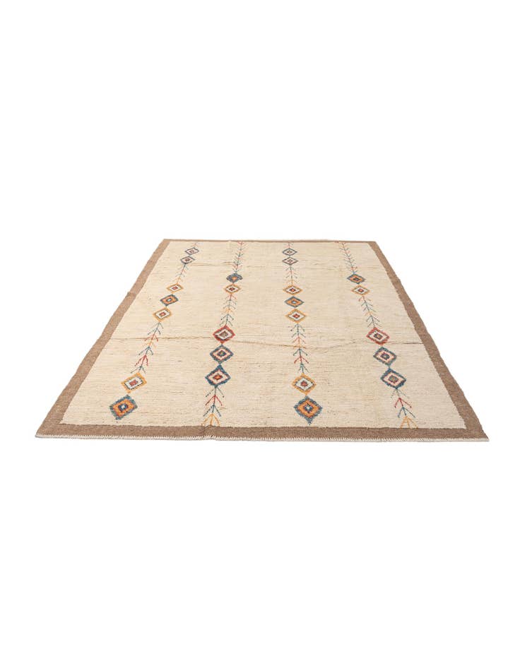 Detail image of 6' 8 x 9' 7 Hand Knotted Moroccan Wool Rug