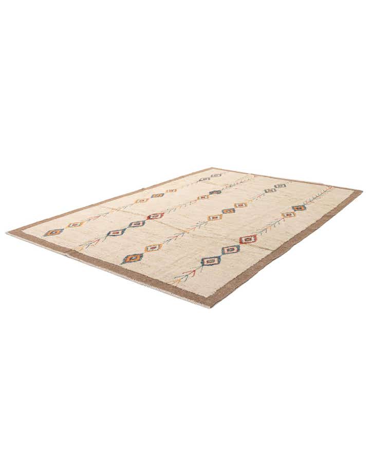 6' 8 x 9' 7 Hand Knotted Moroccan Wool Rug