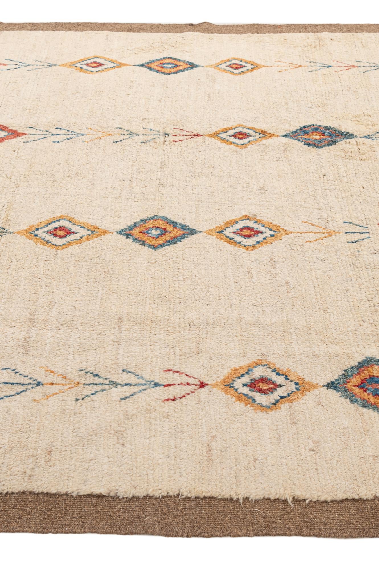 6' 8 x 9' 7 Hand Knotted Moroccan Wool Rug