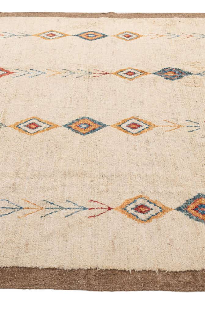 6' 8 x 9' 7 Hand Knotted Moroccan Wool Rug