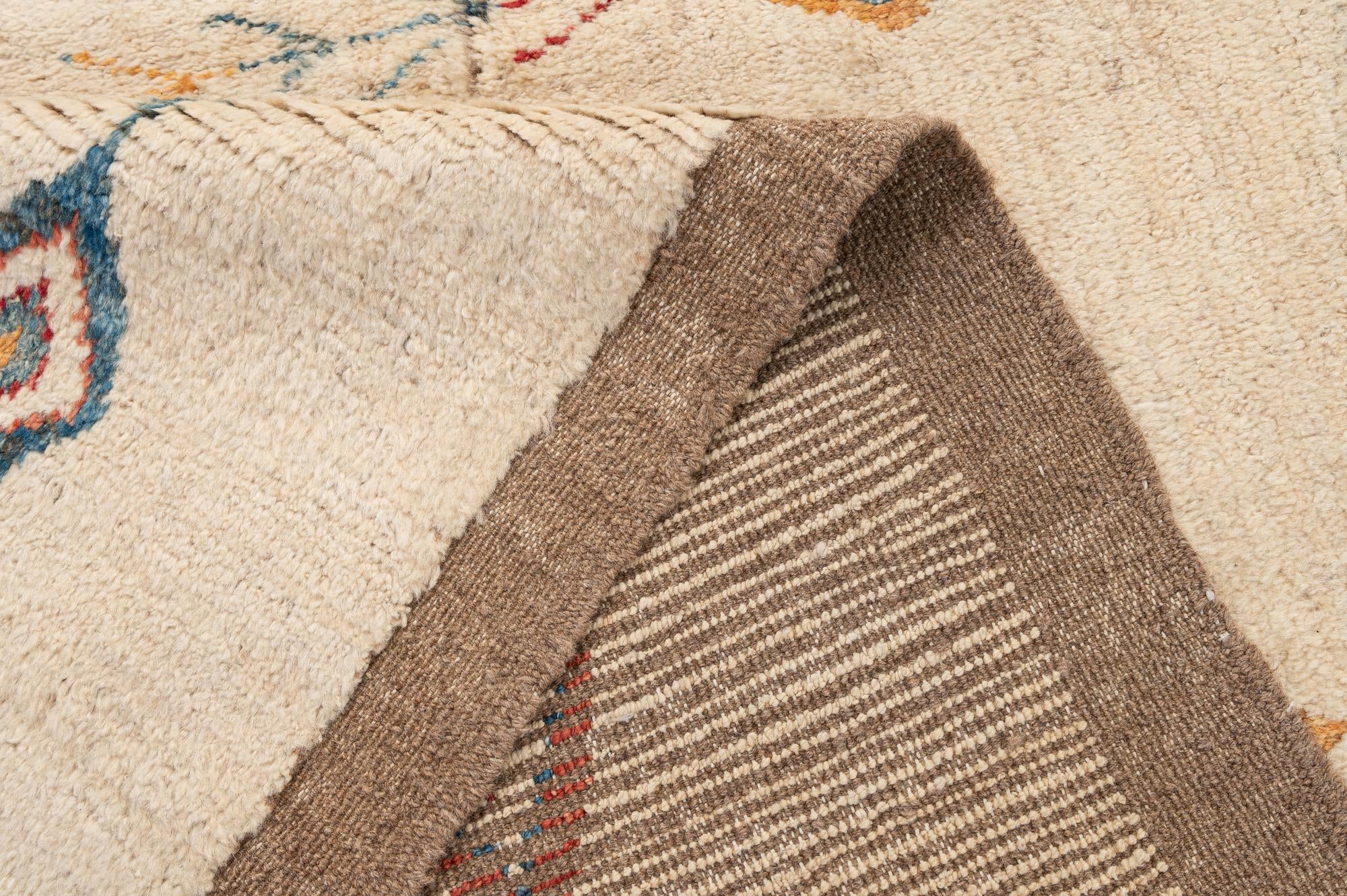 6' 8 x 9' 7 Hand Knotted Moroccan Wool Rug