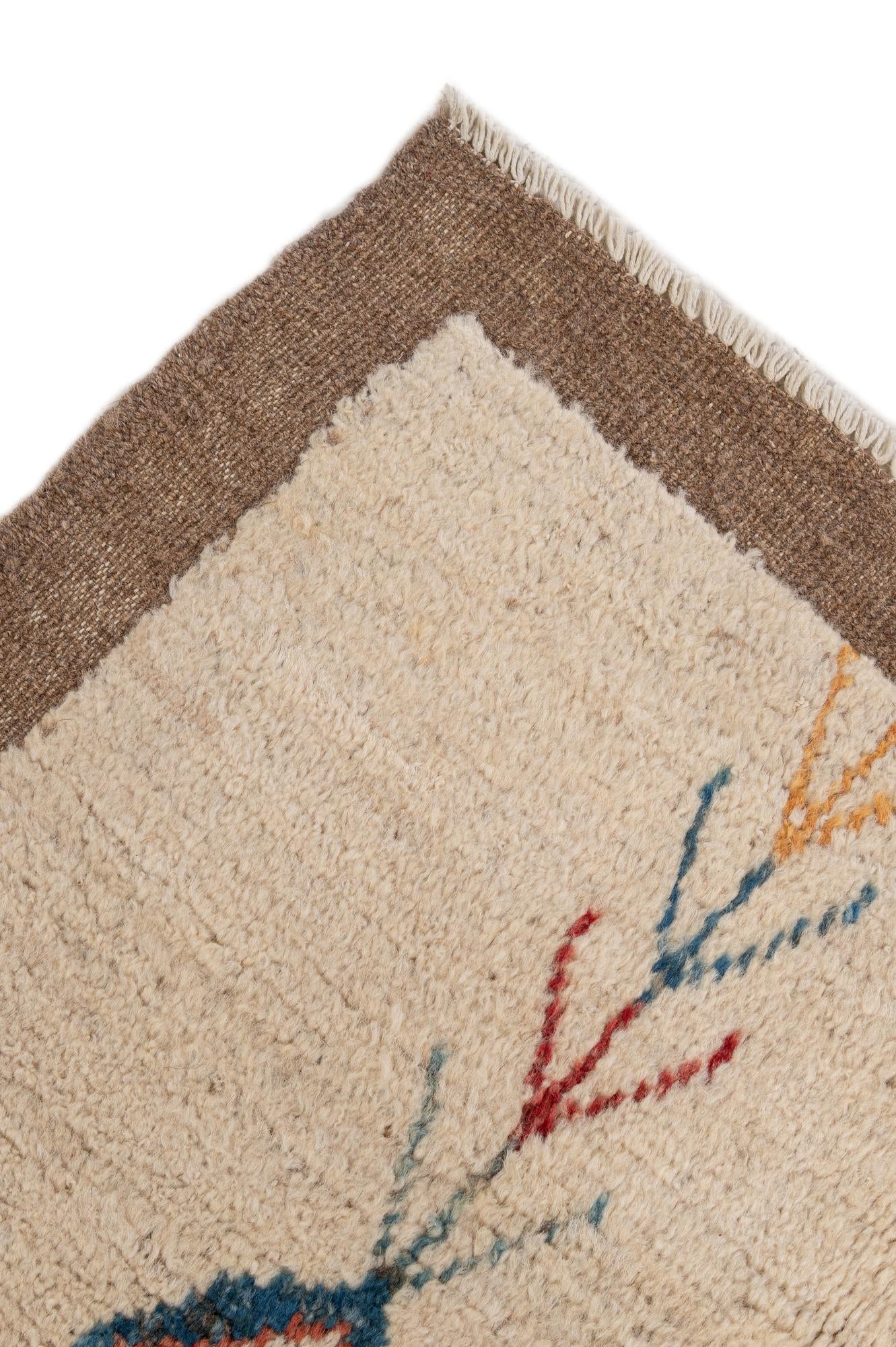 6' 8 x 9' 7 Hand Knotted Moroccan Wool Rug