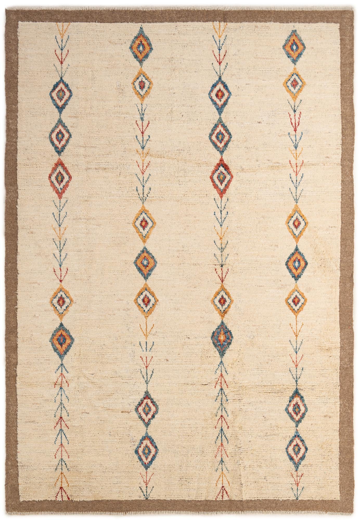 6' 8 x 9' 7 Hand Knotted Moroccan Wool Rug