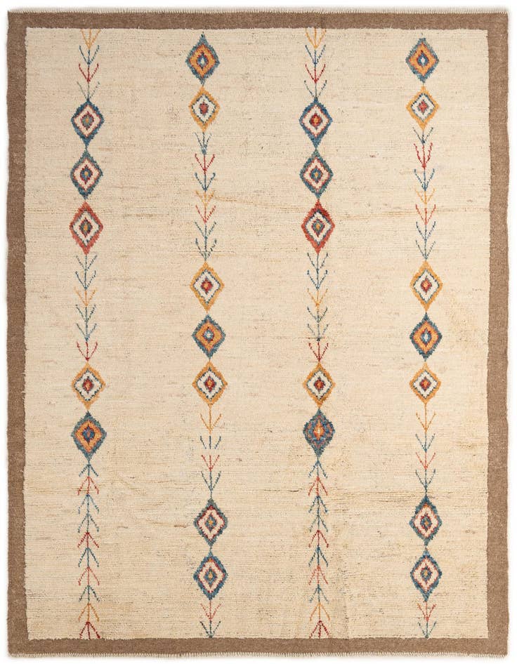 Detail image of 6' 8 x 9' 7 Hand Knotted Moroccan Wool Rug