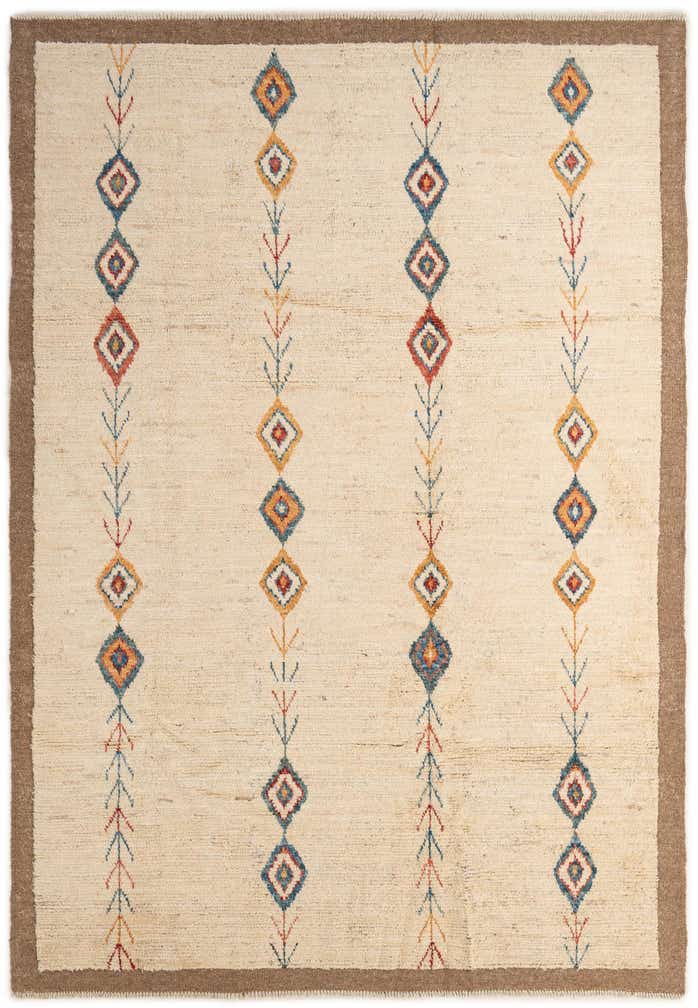 6' 8 x 9' 7 Hand Knotted Moroccan Wool Rug
