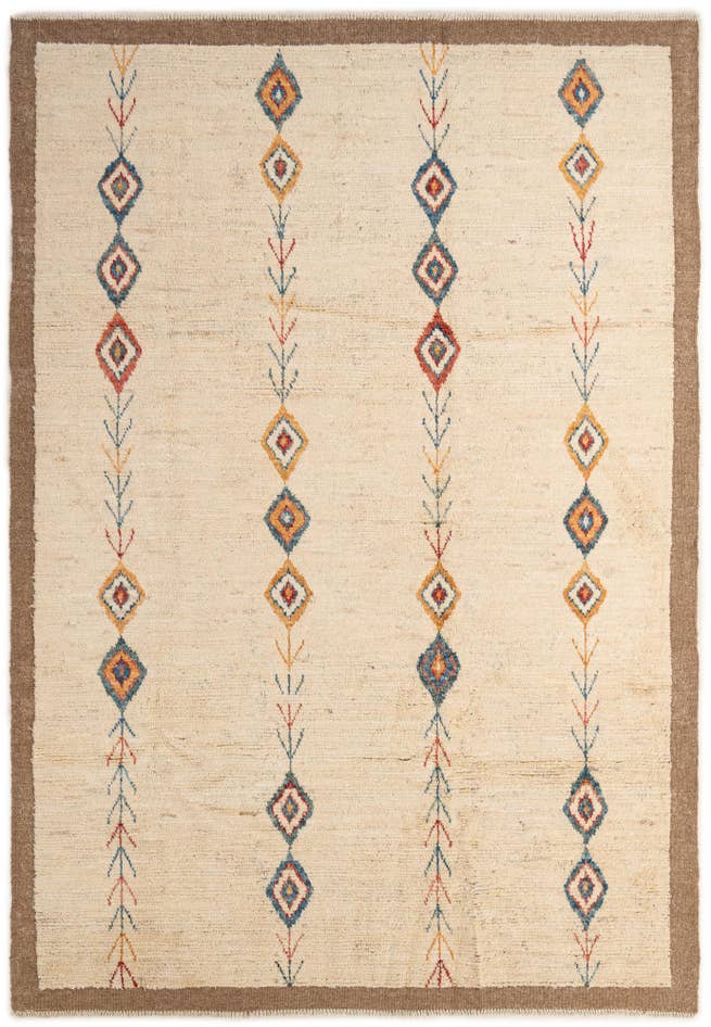 Detail image of 6' 8 x 9' 7 Hand Knotted Moroccan Wool Rug