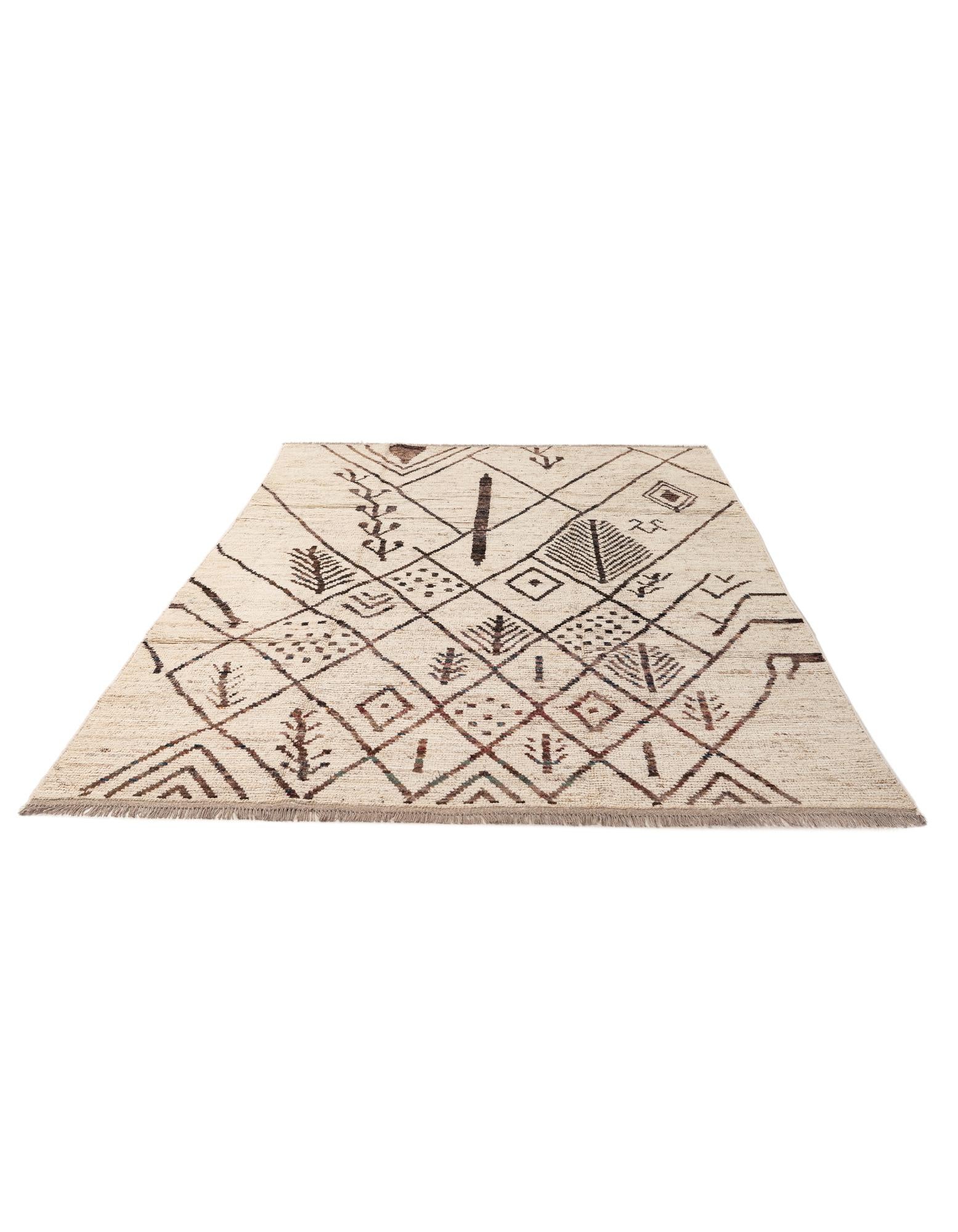 6' 7 x 9' 8 Hand Knotted Moroccan Wool Rug