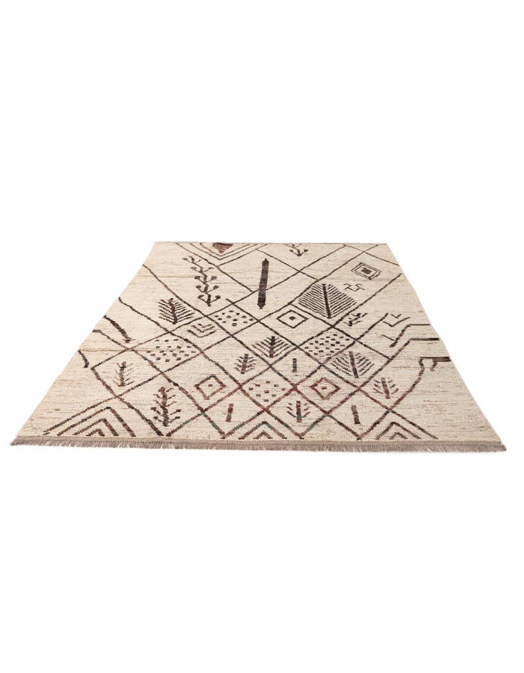 Detail image of 6' 7 x 9' 8 Hand Knotted Moroccan Wool Rug