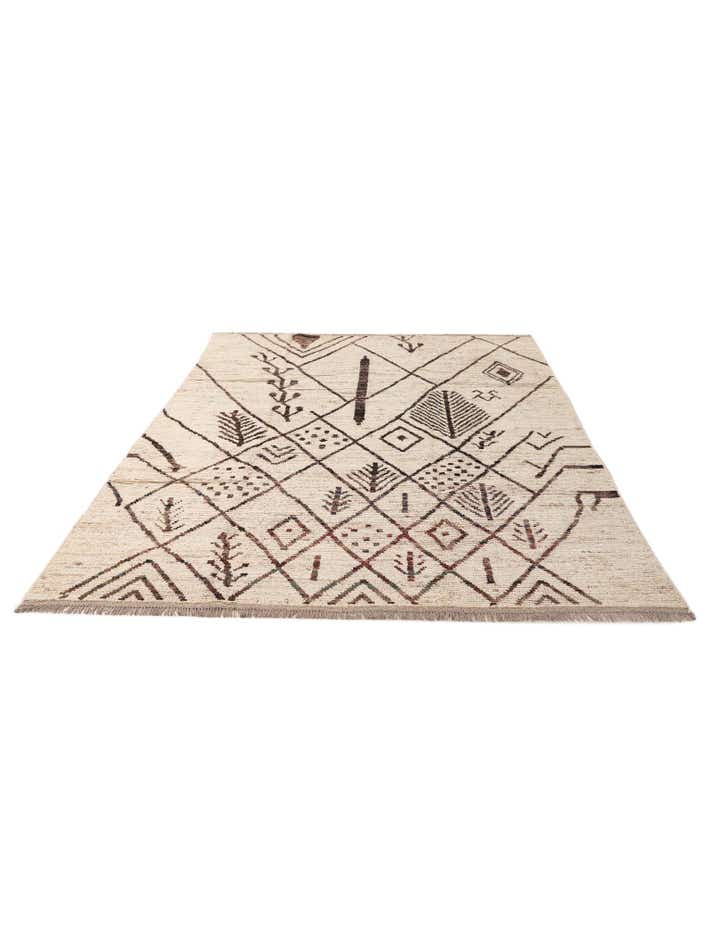 6' 7 x 9' 8 Hand Knotted Moroccan Wool Rug