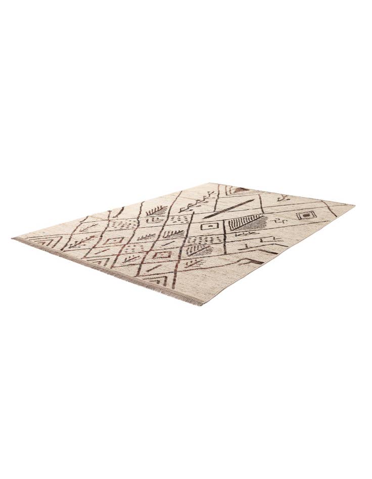 Detail image of 6' 7 x 9' 8 Hand Knotted Moroccan Wool Rug