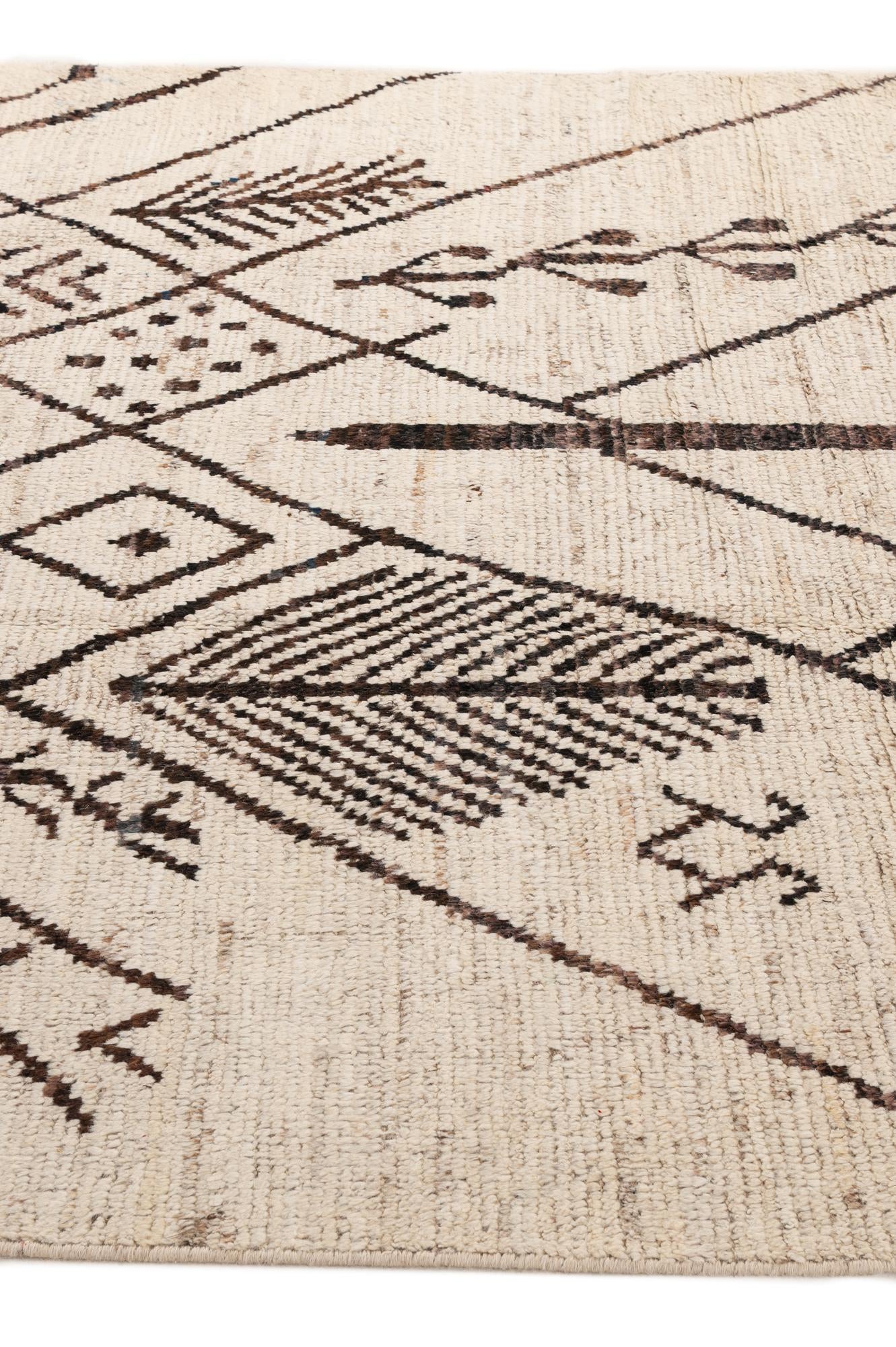 6' 7 x 9' 8 Hand Knotted Moroccan Wool Rug