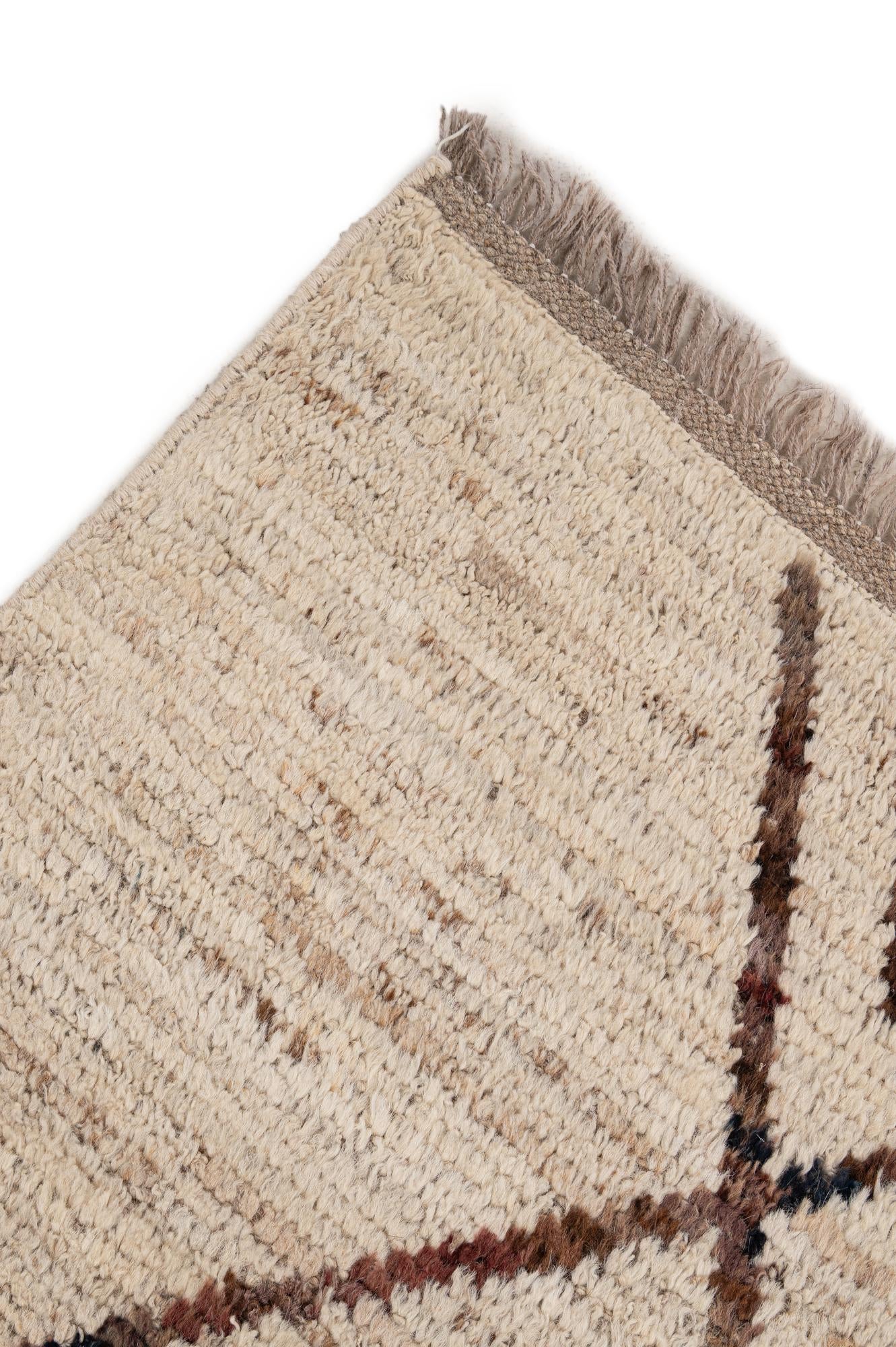 6' 7 x 9' 8 Hand Knotted Moroccan Wool Rug