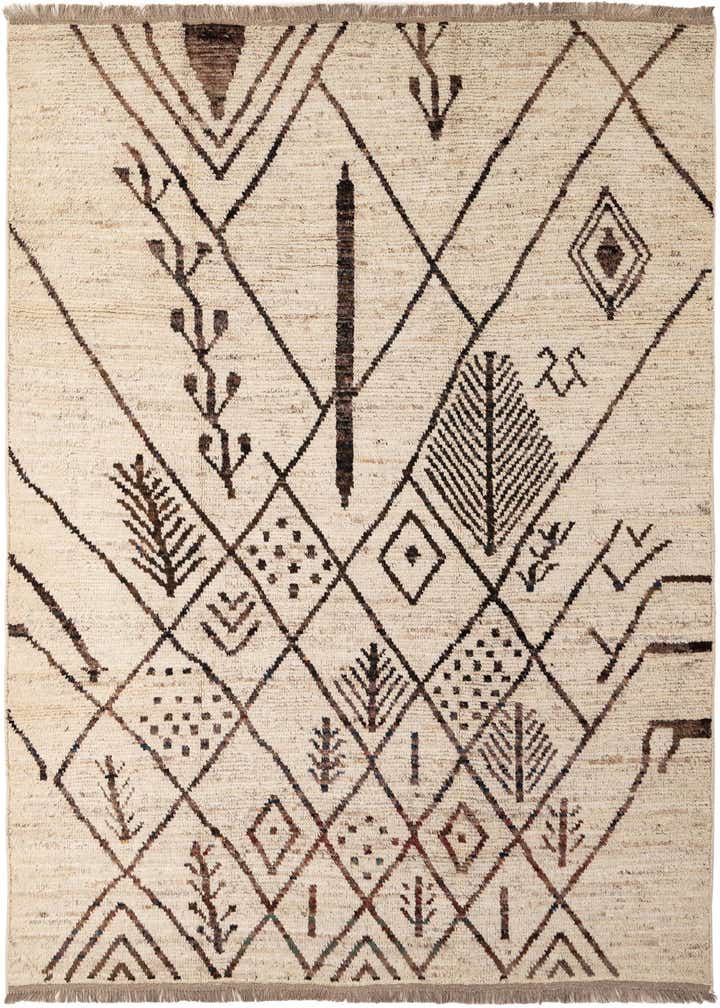 6' 7 x 9' 8 Hand Knotted Moroccan Wool Rug