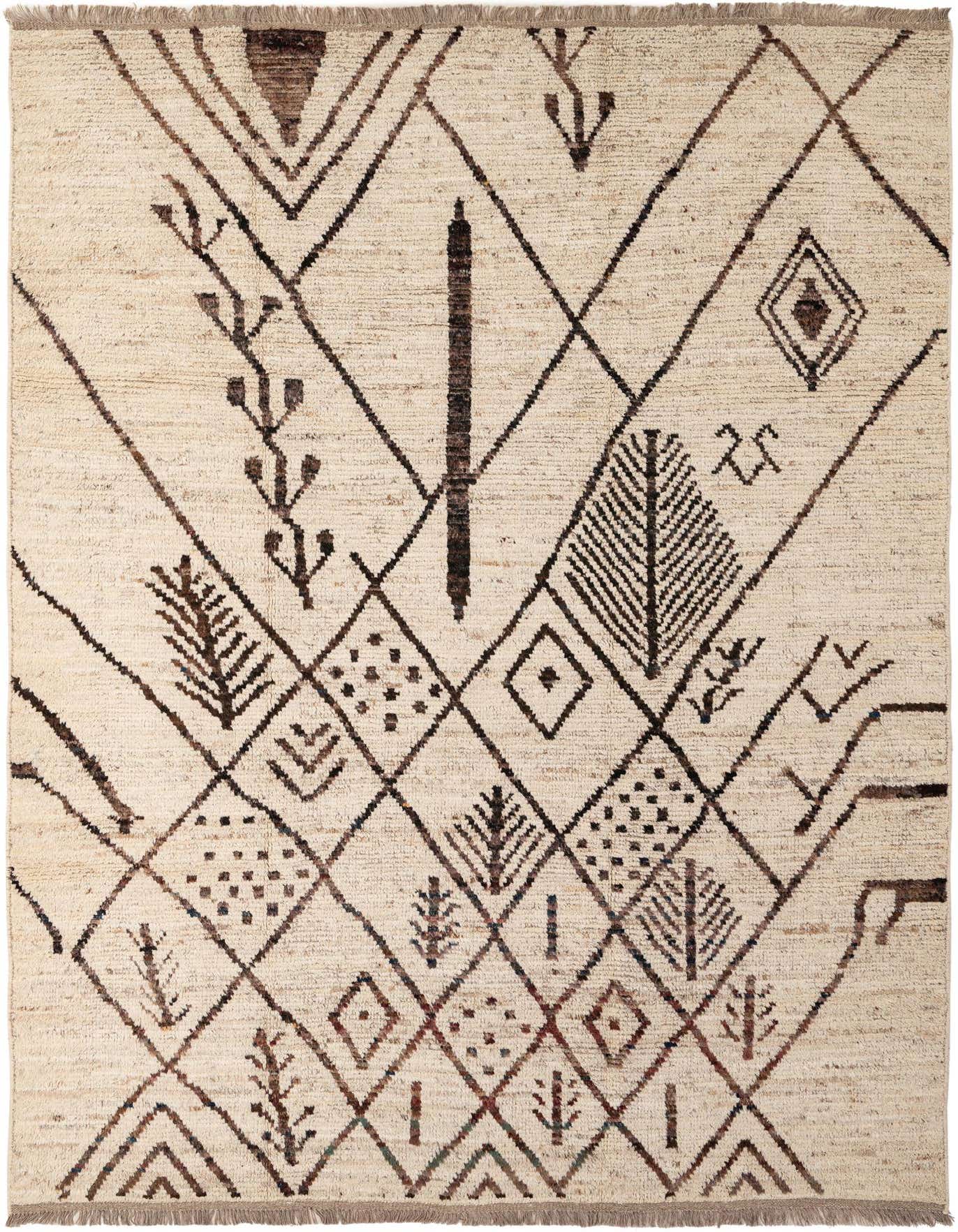 6' 7 x 9' 8 Hand Knotted Moroccan Wool Rug