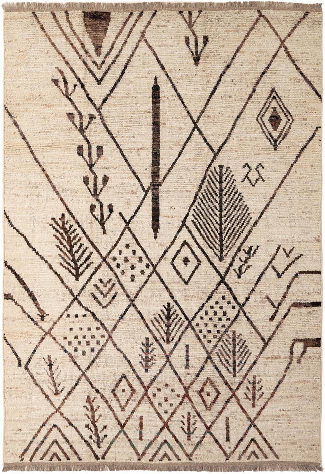 Detail image of 6' 7 x 9' 8 Hand Knotted Moroccan Wool Rug