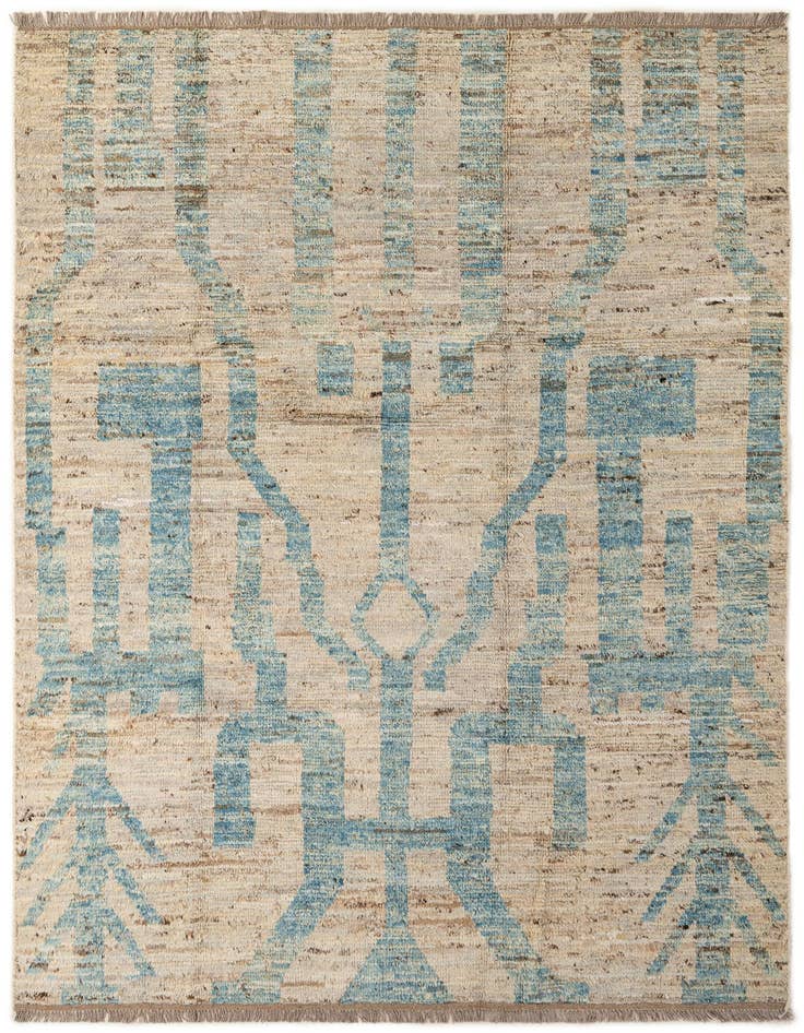 Detail image of 6' 5 x 9' 5 Hand Knotted Moroccan Wool Rug