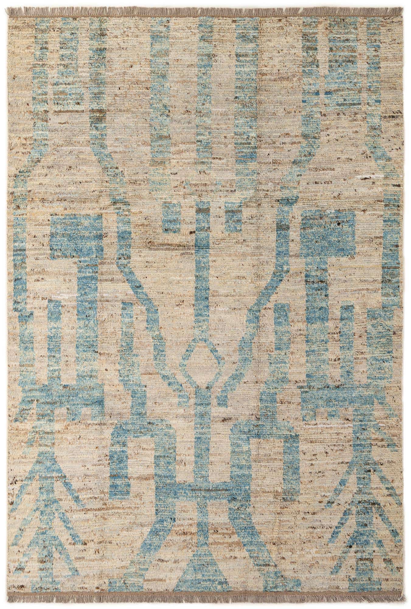6' 5 x 9' 5 Hand Knotted Moroccan Wool Rug