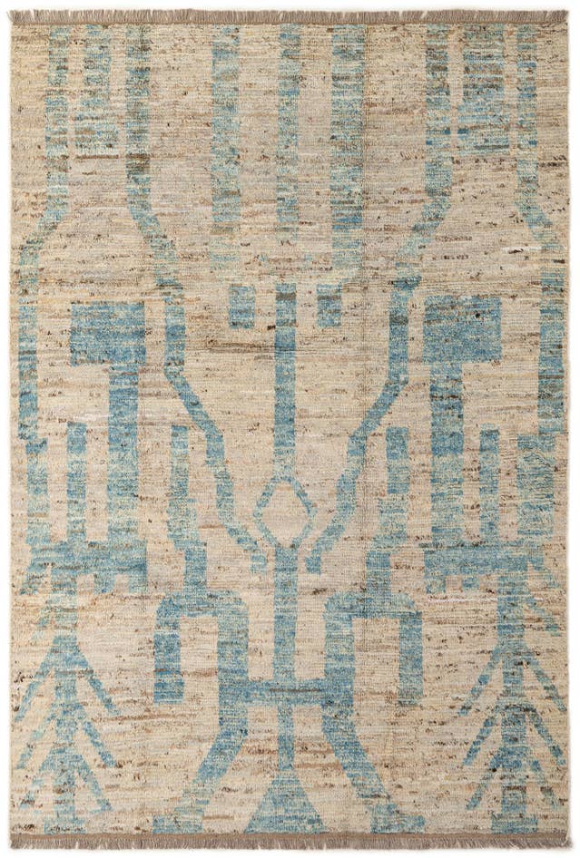 Detail image of 6' 5 x 9' 5 Hand Knotted Moroccan Wool Rug