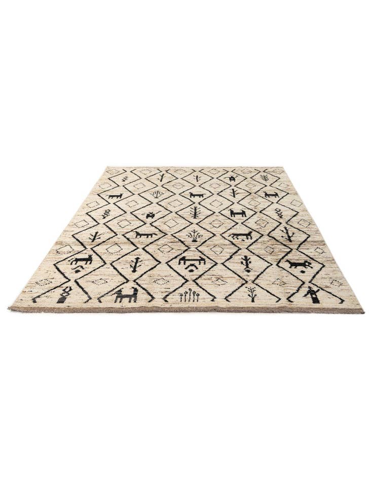 Detail image of 6' 9 x 9' 8 Hand Knotted Moroccan Wool Rug