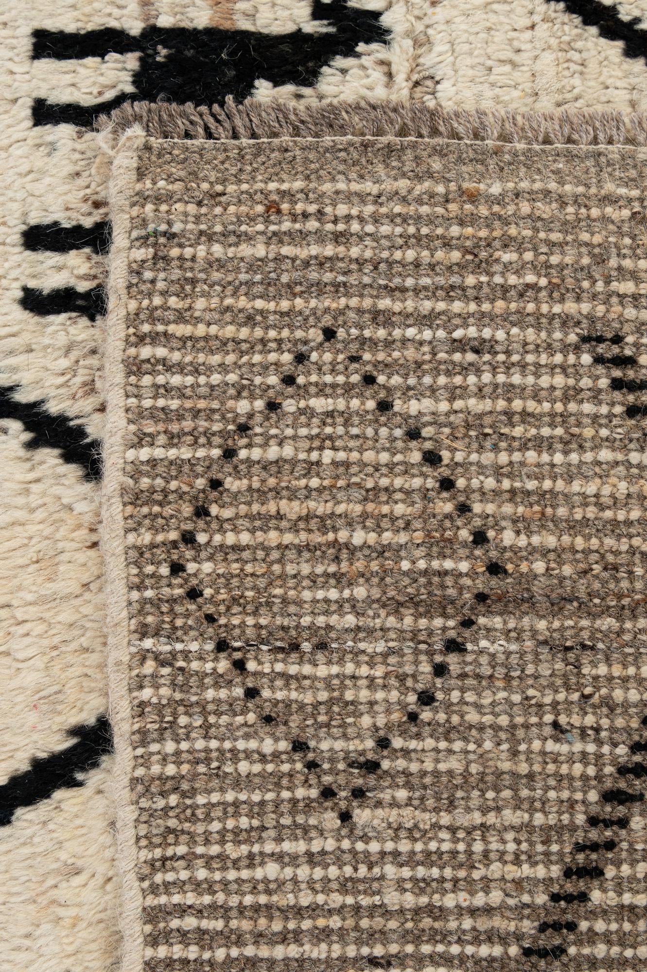 6' 9 x 9' 8 Hand Knotted Moroccan Wool Rug