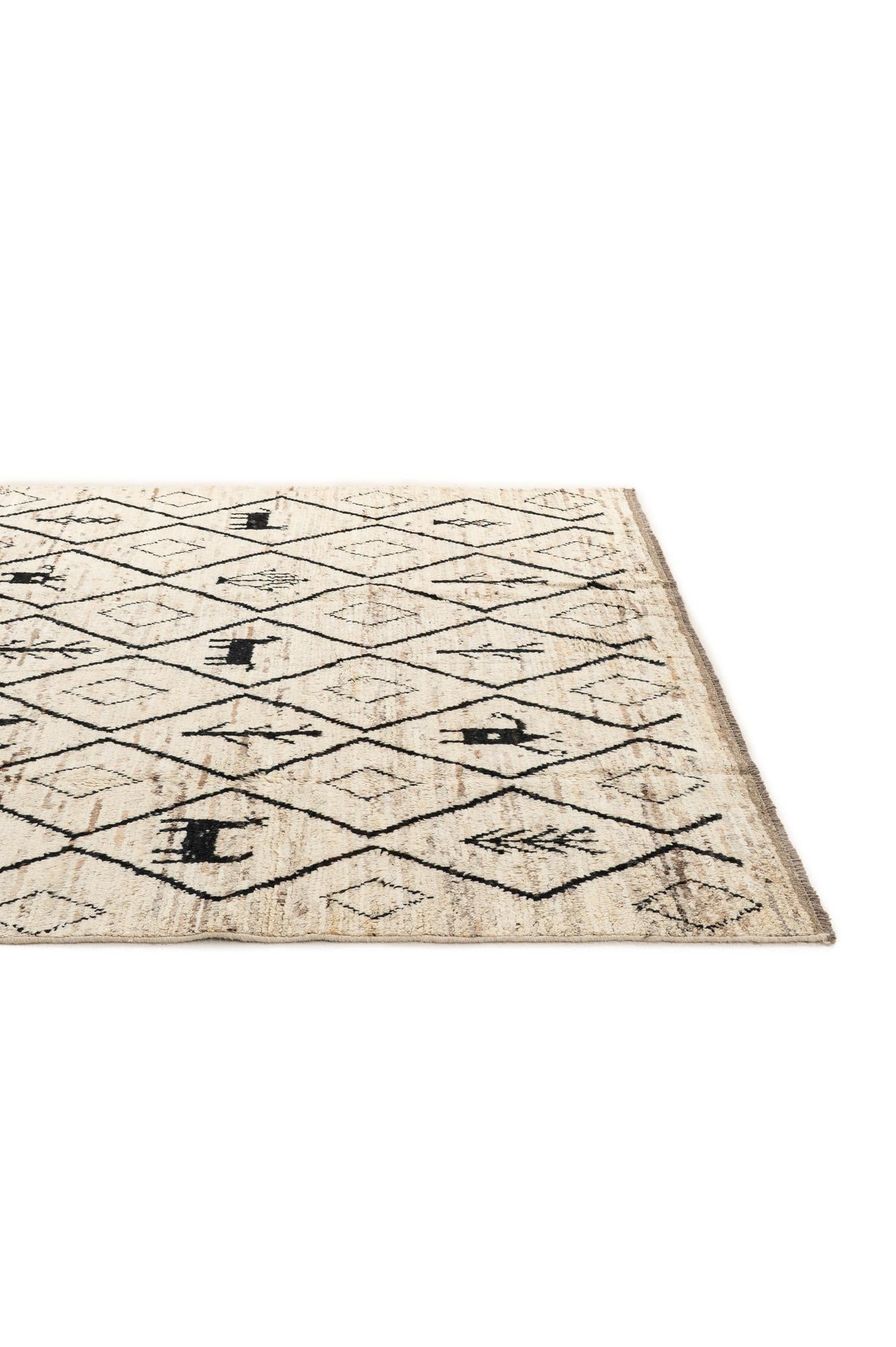 6' 9 x 9' 8 Hand Knotted Moroccan Wool Rug