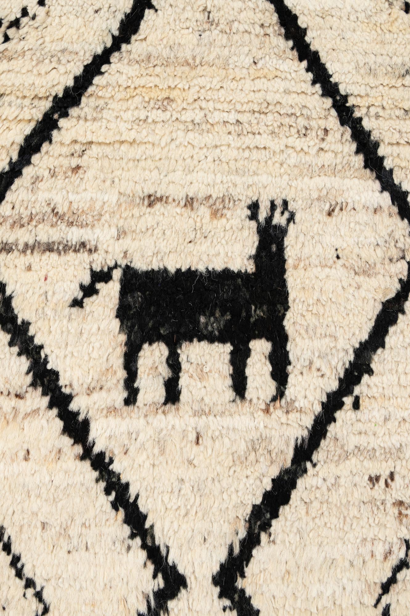 6' 9 x 9' 8 Hand Knotted Moroccan Wool Rug