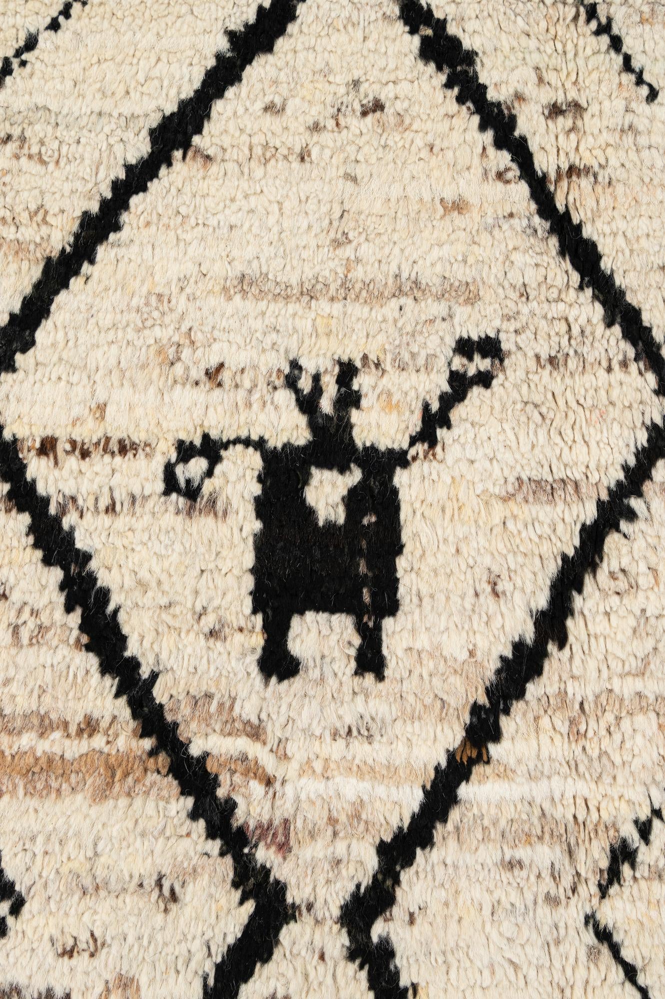 6' 9 x 9' 8 Hand Knotted Moroccan Wool Rug