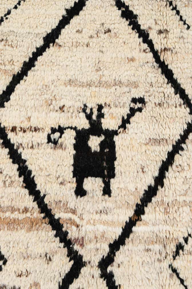6' 9 x 9' 8 Hand Knotted Moroccan Wool Rug