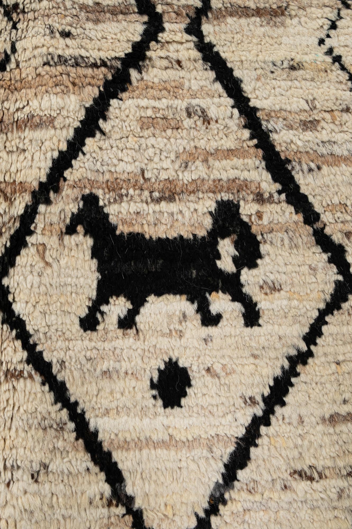 6' 9 x 9' 8 Hand Knotted Moroccan Wool Rug
