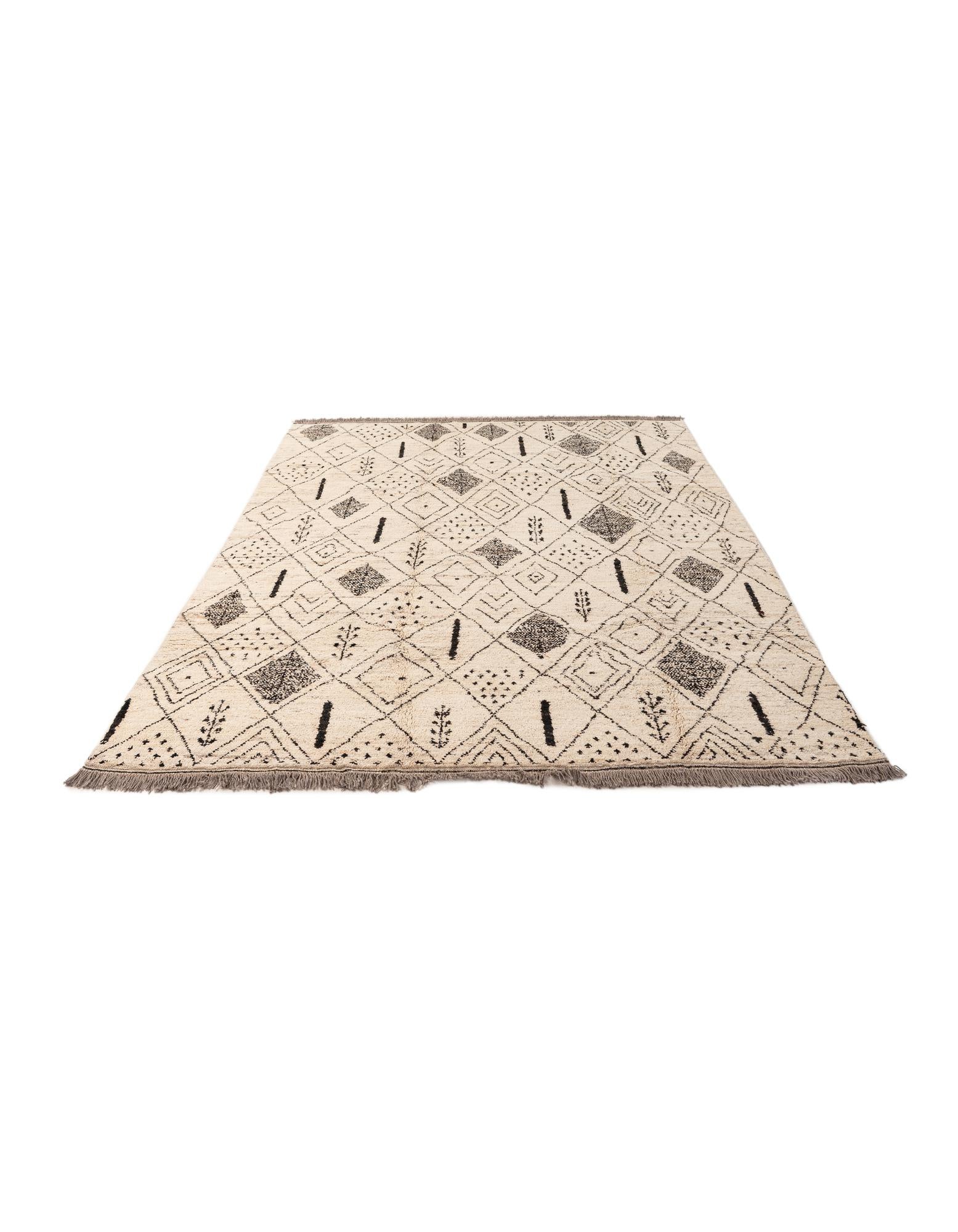 6' 7 x 9' 8 Hand Knotted Moroccan Wool Rug