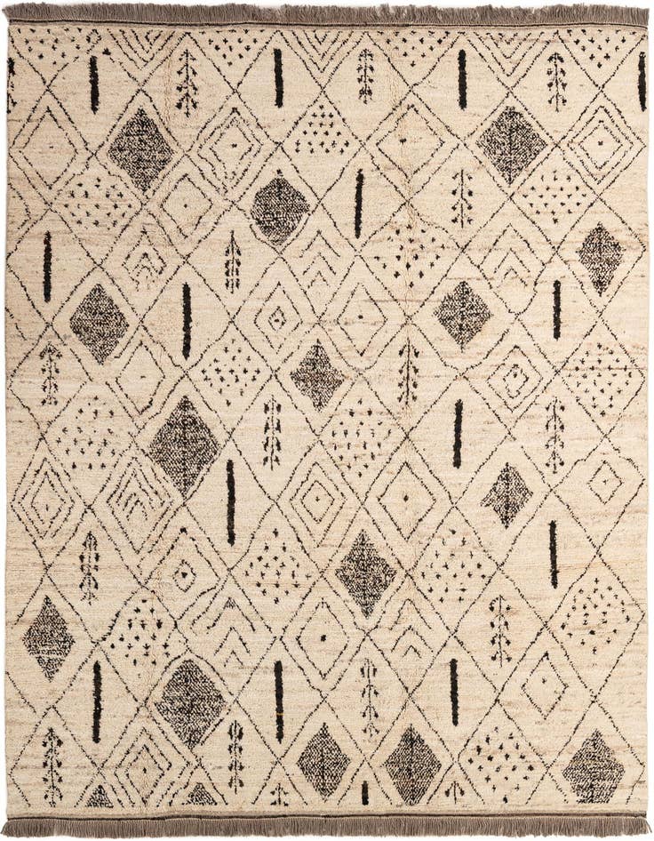 Detail image of 6' 7 x 9' 8 Hand Knotted Moroccan Wool Rug