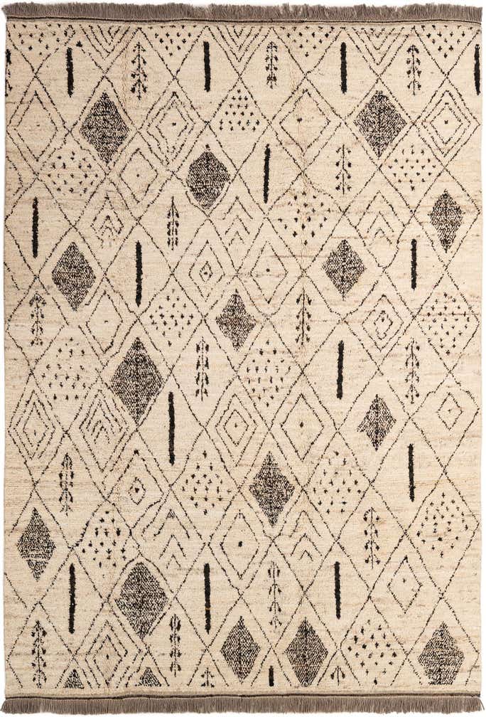 6' 7 x 9' 8 Hand Knotted Moroccan Wool Rug
