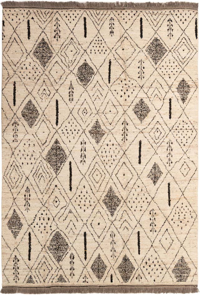 Detail image of 6' 7 x 9' 8 Hand Knotted Moroccan Wool Rug