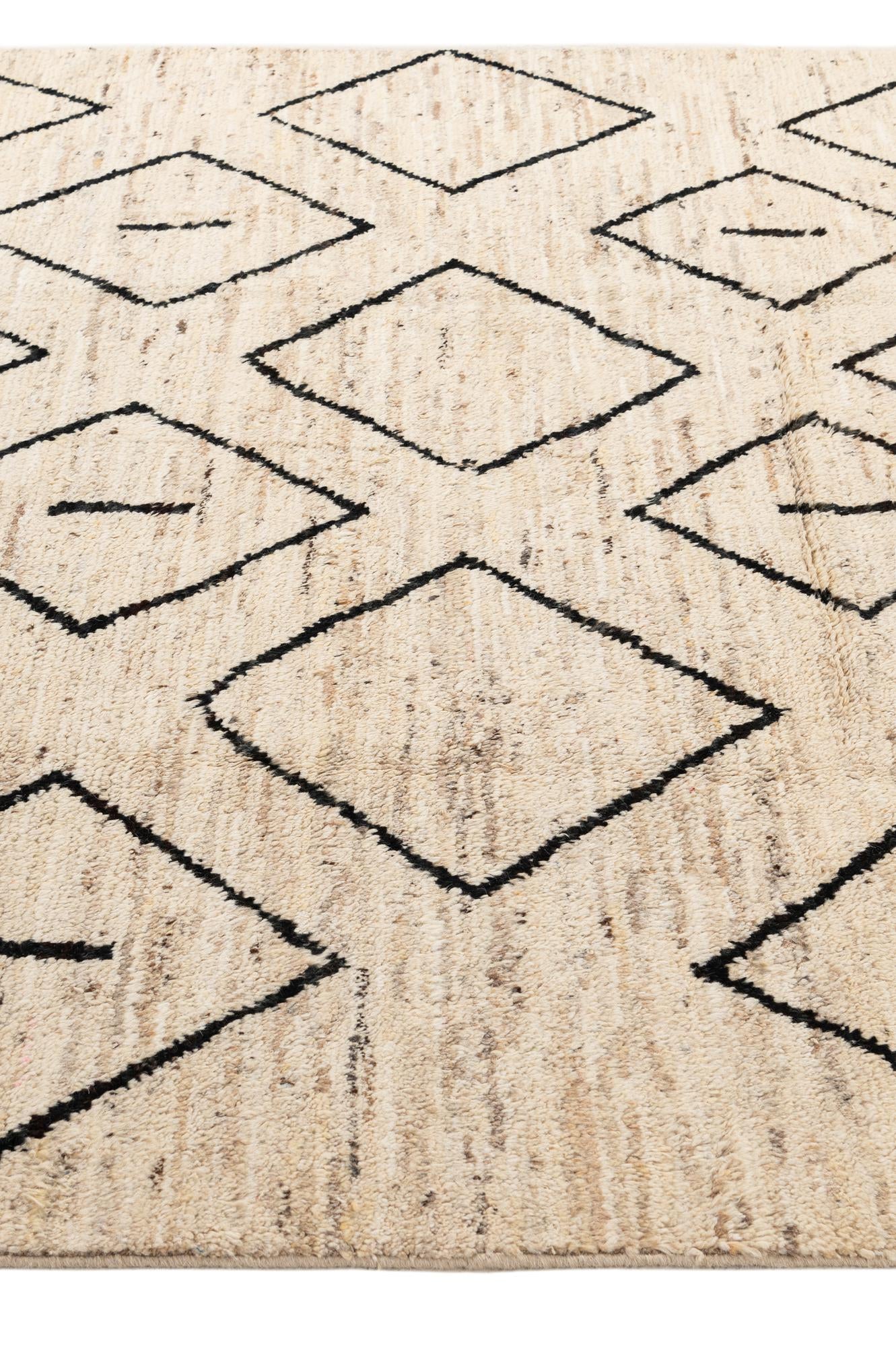 6' 8 x 9' 9 Hand Knotted Moroccan Wool Rug