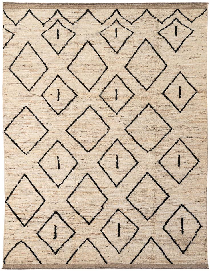 Detail image of 6' 8 x 9' 9 Hand Knotted Moroccan Wool Rug