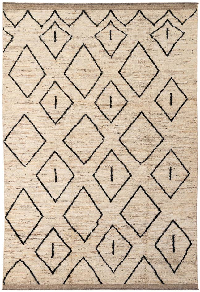 Detail image of 6' 8 x 9' 9 Hand Knotted Moroccan Wool Rug