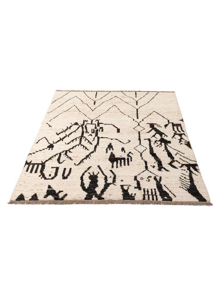 6' 8 x 9' 5 Hand Knotted Moroccan Wool Rug