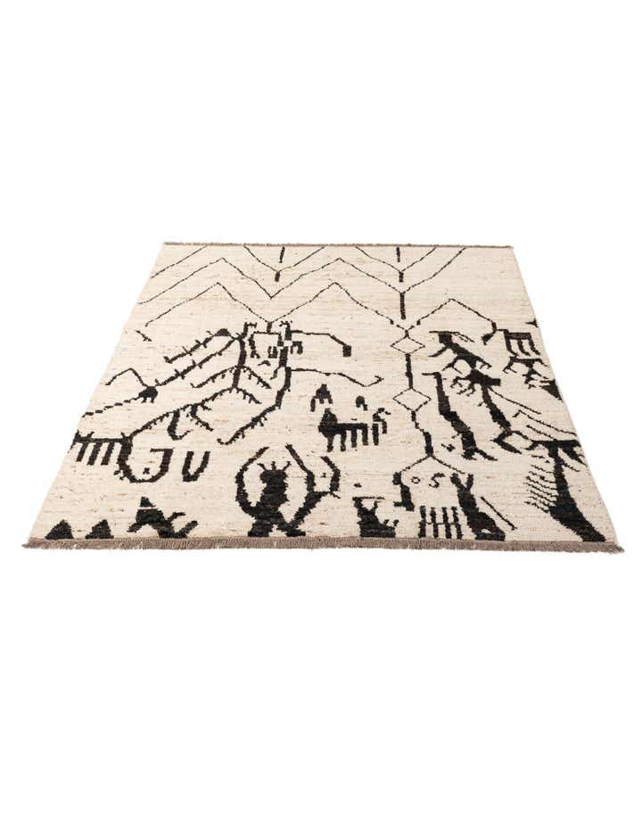 6' 8 x 9' 5 Hand Knotted Moroccan Wool Rug
