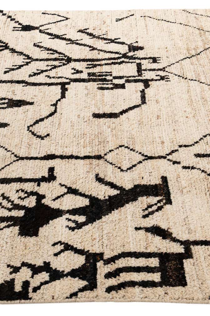 6' 8 x 9' 5 Hand Knotted Moroccan Wool Rug