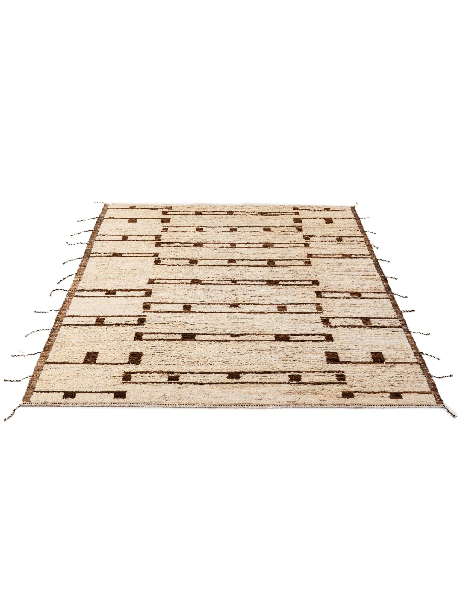 6' 9 x 9' 9 Hand Knotted Moroccan Wool Rug