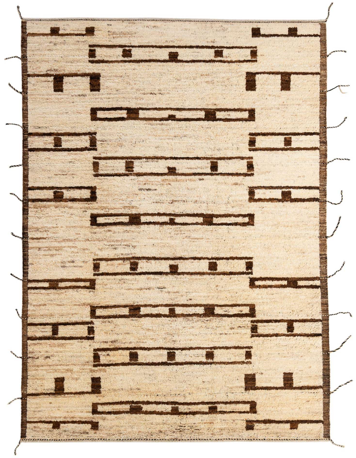 6' 9 x 9' 9 Hand Knotted Moroccan Wool Rug